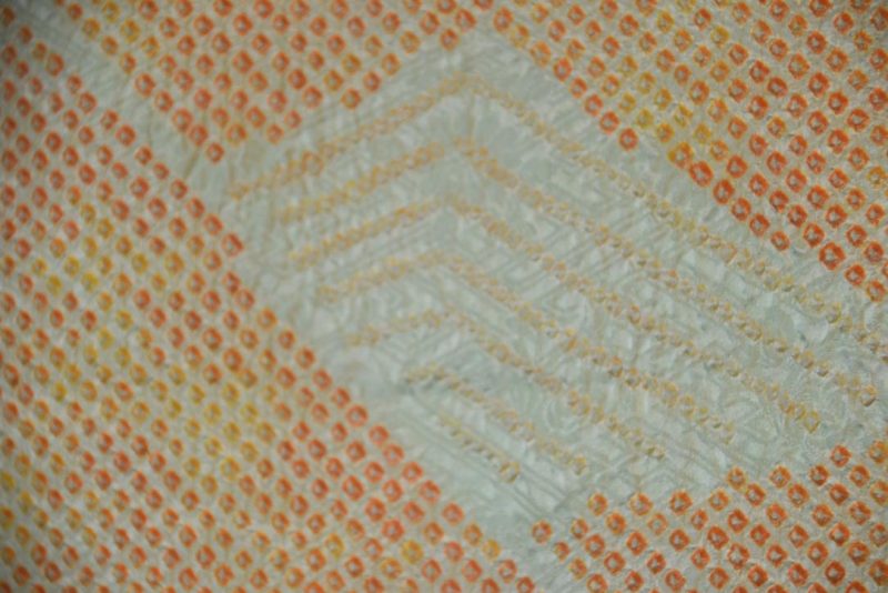 Orange and Lemon Silk Shibori Vintage Haori - Image 4