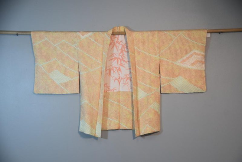 Orange and Lemon Silk Shibori Vintage Haori