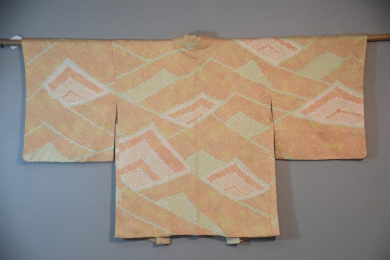 Orange and Lemon Silk Shibori Vintage Haori - Image 6