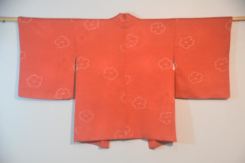Russet Silk Jacquard Japanese Haori Jacket - Image 4