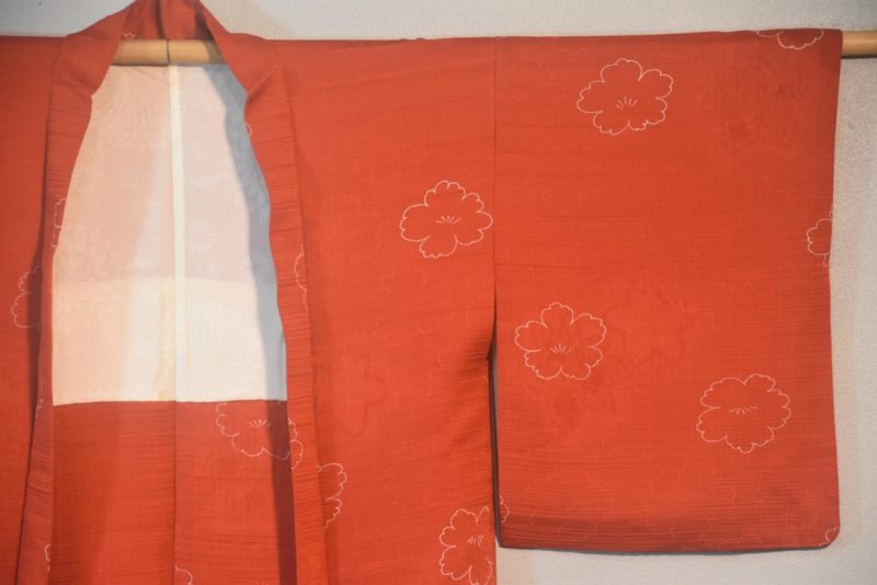 Russet Silk Jacquard Japanese Haori Jacket - Image 3