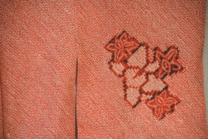 Lush Red Silk Shibori Japanese Haori Jacket - Image 9