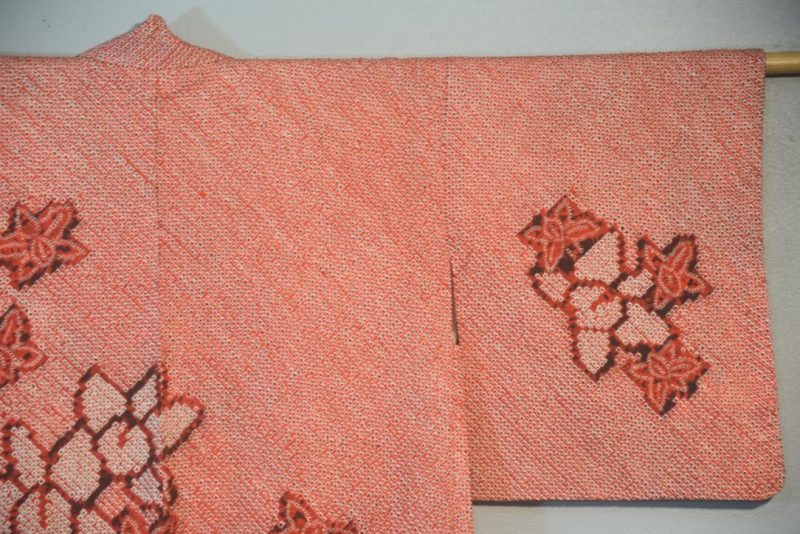 Lush Red Silk Shibori Japanese Haori Jacket - Image 7