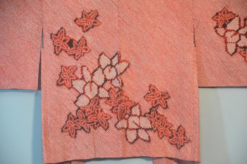 Lush Red Silk Shibori Japanese Haori Jacket - Image 5