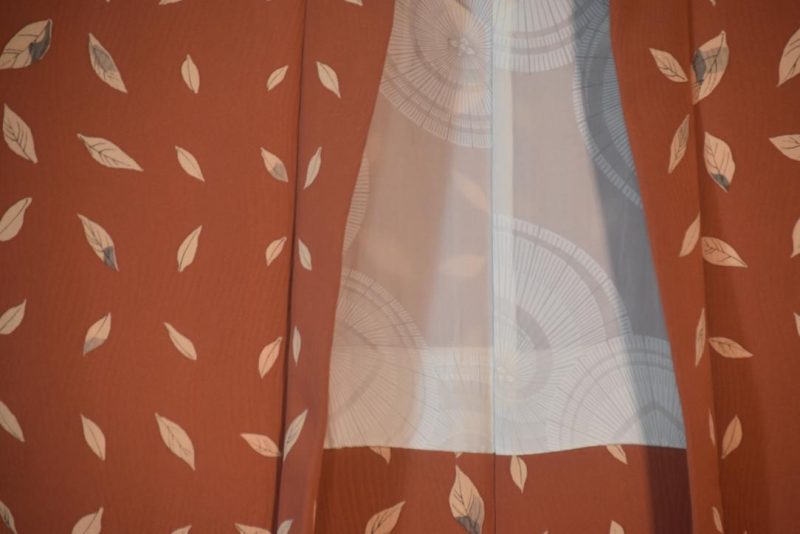 Drifting Autumn Leaves Vintage Japanese Silk Haori Jacket - Image 3