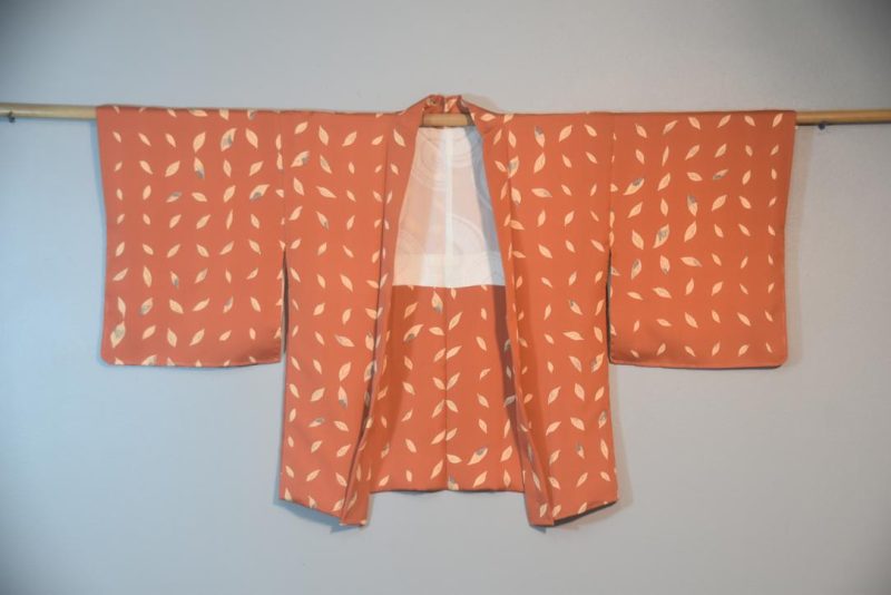 Drifting Autumn Leaves Vintage Japanese Silk Haori Jacket
