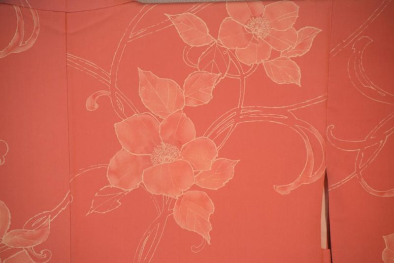 Flowering vines soft pinks Silk Vintage Haori Jacket - Image 2