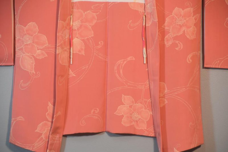 Flowering vines soft pinks Silk Vintage Haori Jacket - Image 7