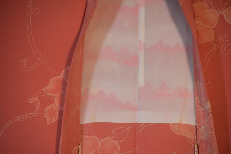 Flowering vines soft pinks Silk Vintage Haori Jacket - Image 3