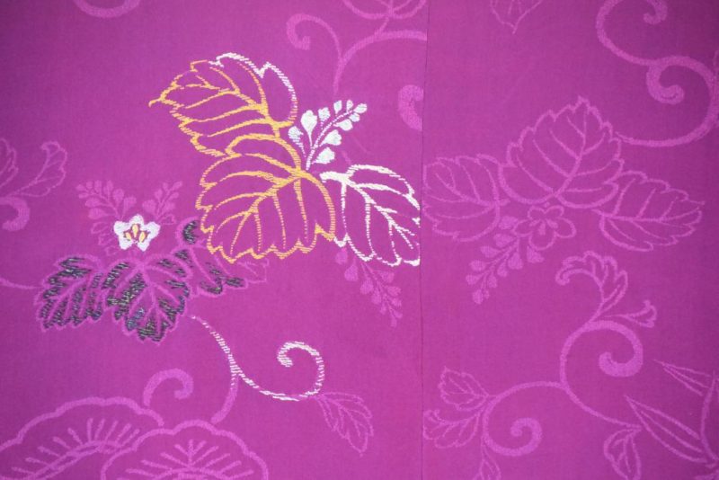 Magenta Silk Jacquard Vintage Haori Jacket - Image 5
