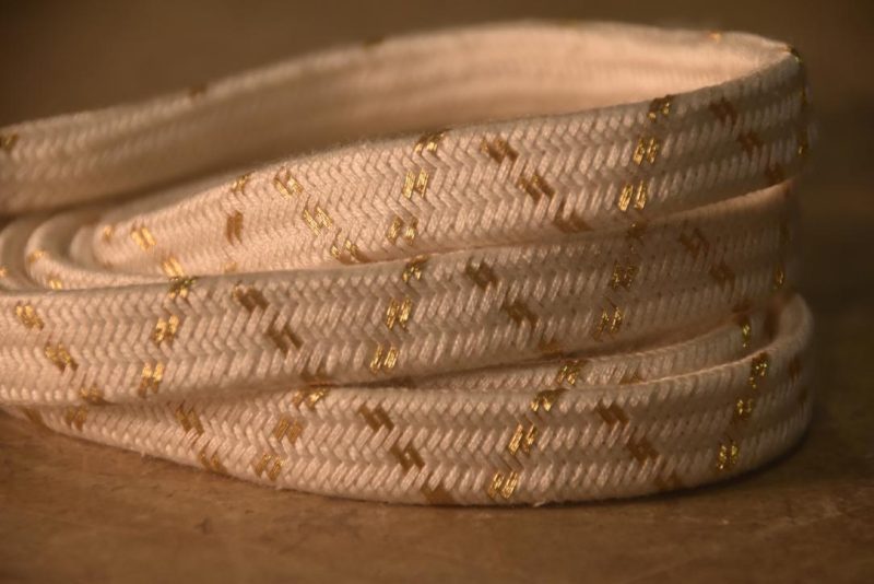 White & Gold Japanese Obi Cord Length:1480mm - Image 2