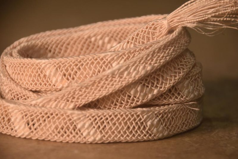 Cream Weave Japanese Obi Cord Length:1670mm - Image 2