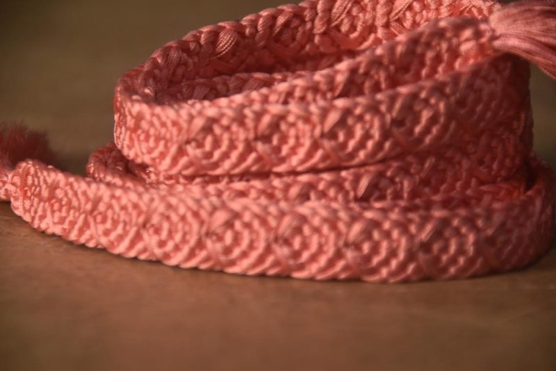 Pink Plait Japanese Obi Cord Length:1450mm - Image 2