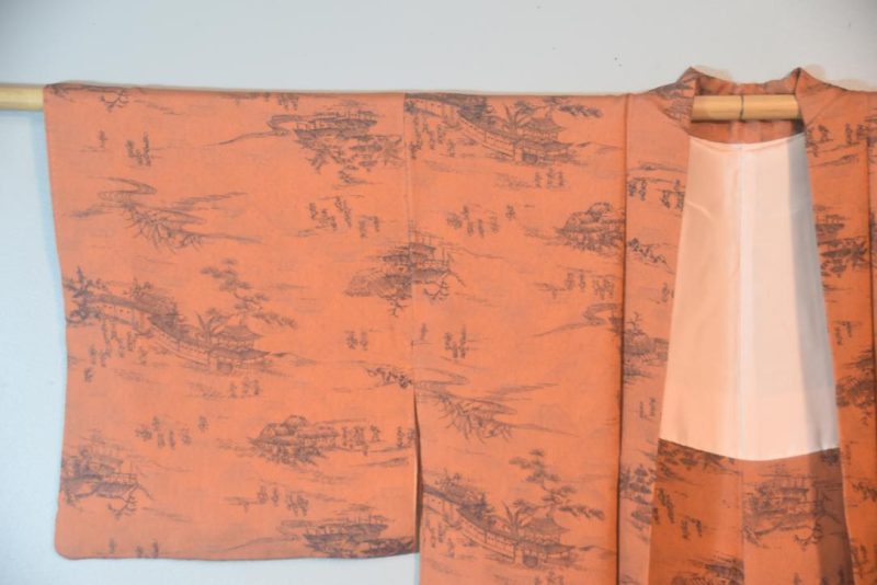 Village Scape Silk Japanese Vintage Haori Jacket - Image 3