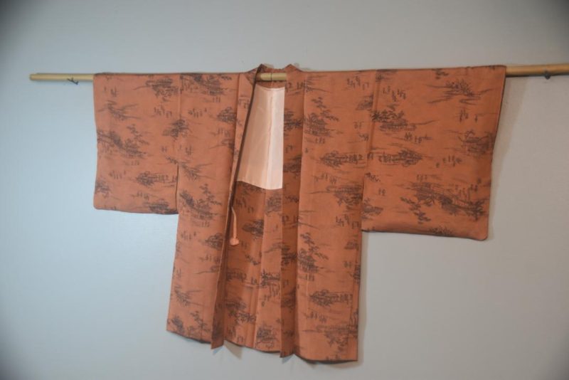 Village Scape Silk Japanese Vintage Haori Jacket - Image 4