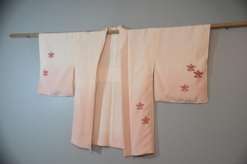 Soft Pink Silk Japanese Vintage Haori Jacket - Image 4