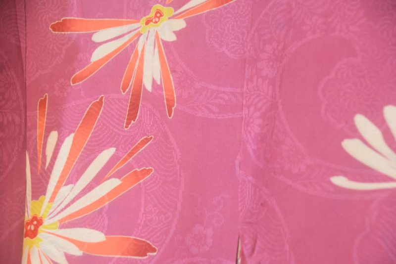 Dusty Pink Taisho Period Silk Jacquard Haori Jacket - Image 5