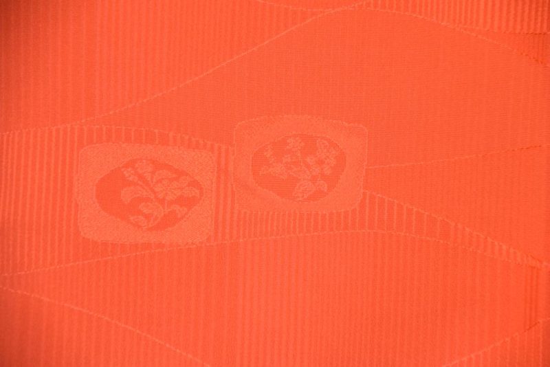 Orange Cross Over Vintage Japanese Silk Haori Jacket - Image 5