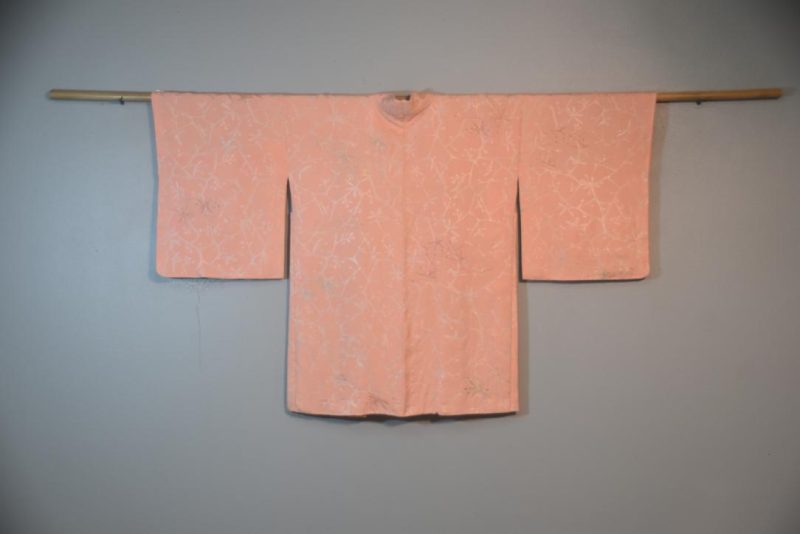Pink Silver Vintage Japanese Silk Haori Jacket