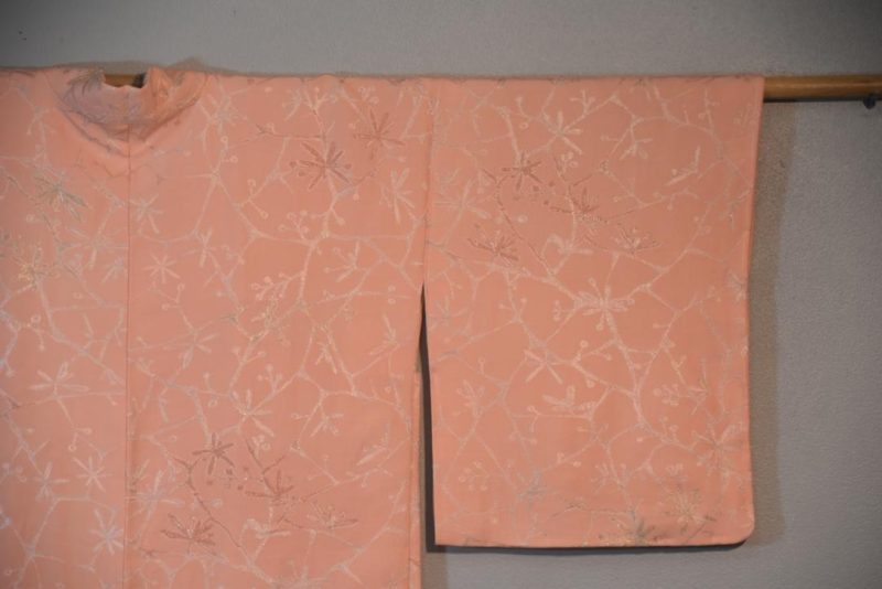 Pink Silver Vintage Japanese Silk Haori Jacket - Image 3