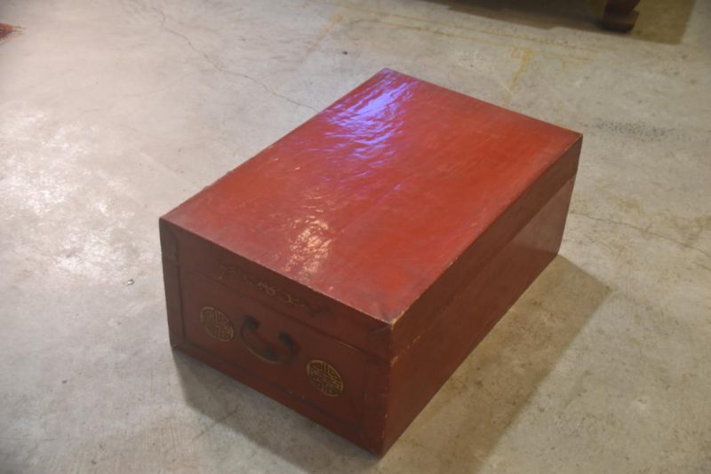 Chinese Red Leather Trunk Width:750mm - Image 7