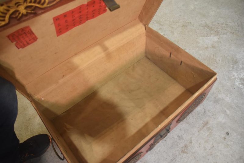 Chinese Red Leather Trunk Width:750mm - Image 4