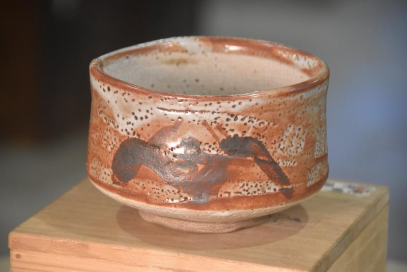 Shino Chawan Tea Bowl in a wooden box Width:120mm (Copy)