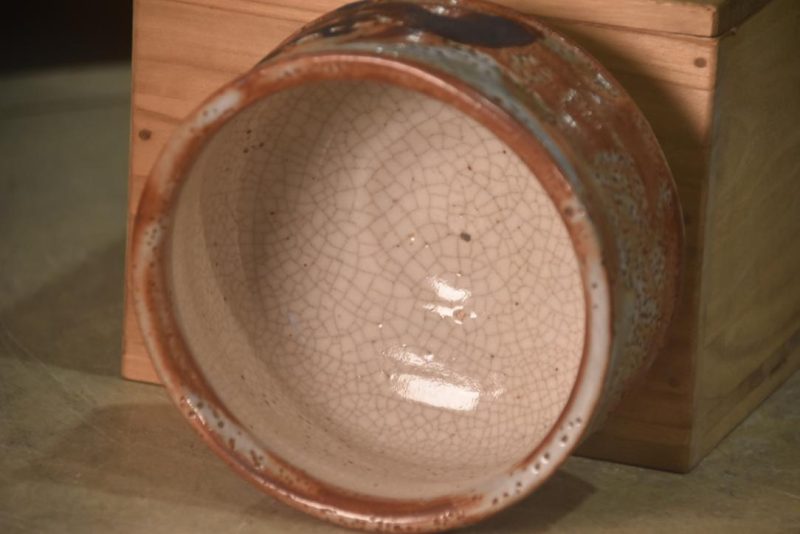 Shino Chawan Tea Bowl in a wooden box Width:120mm (Copy) - Image 5
