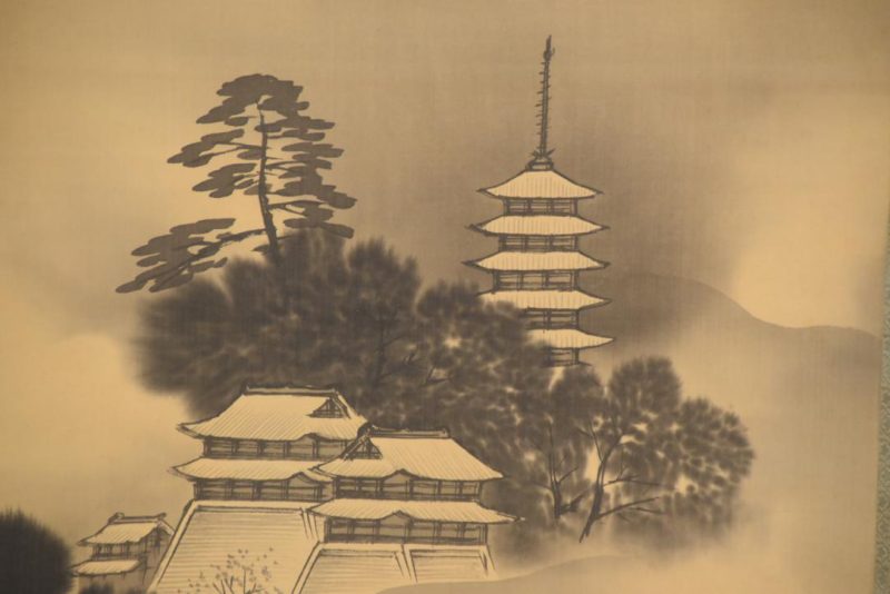 Japanese Sumi-E Ink Brush Landscape Scroll Width:600mm - Image 2