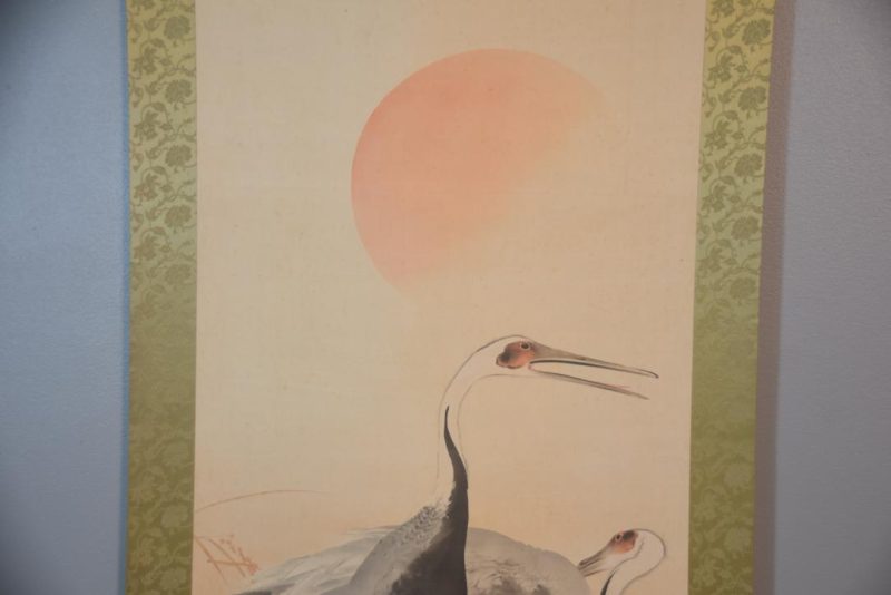 Japanese Cranes and Rising Sun Scroll Height:2040mm - Image 9