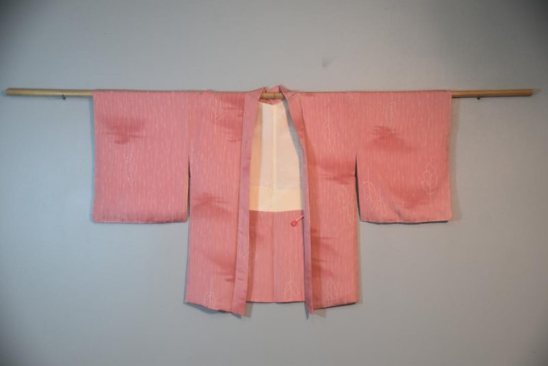 Pink Leaves Vintage Japanese Haori Jacket - Image 5