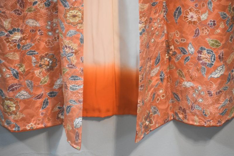Peach Sheen Silk Kimono from Japan - Image 6