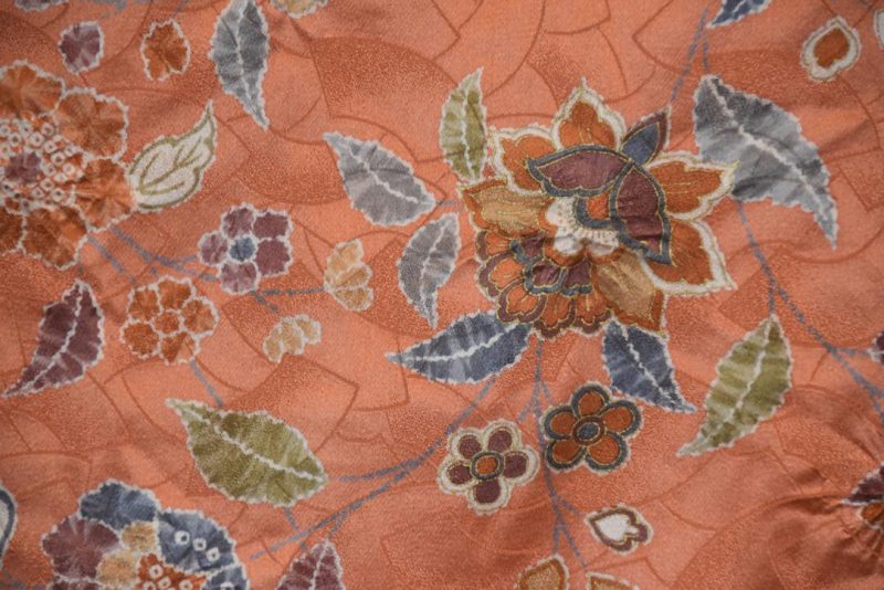 Peach Sheen Silk Kimono from Japan - Image 2