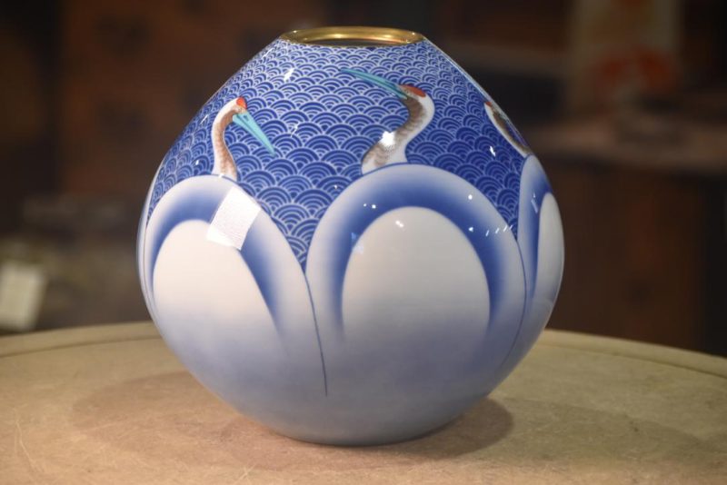 Japanese Koransha Pottery Vase Width:220mm