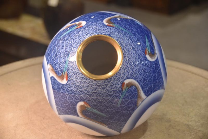Japanese Koransha Pottery Vase Width:220mm - Image 6