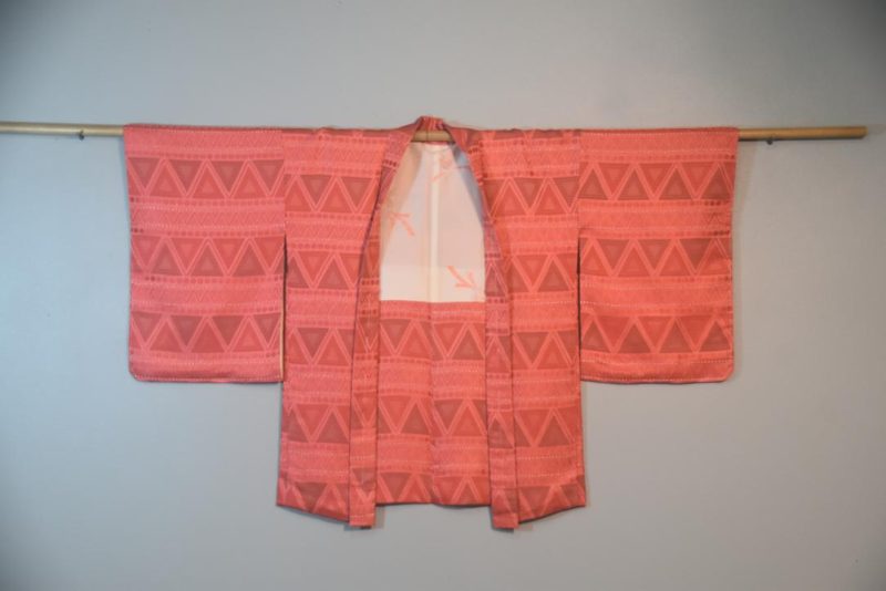Zig Zag Crazy Silk Vintage Japanese Haori Jacket - Image 6