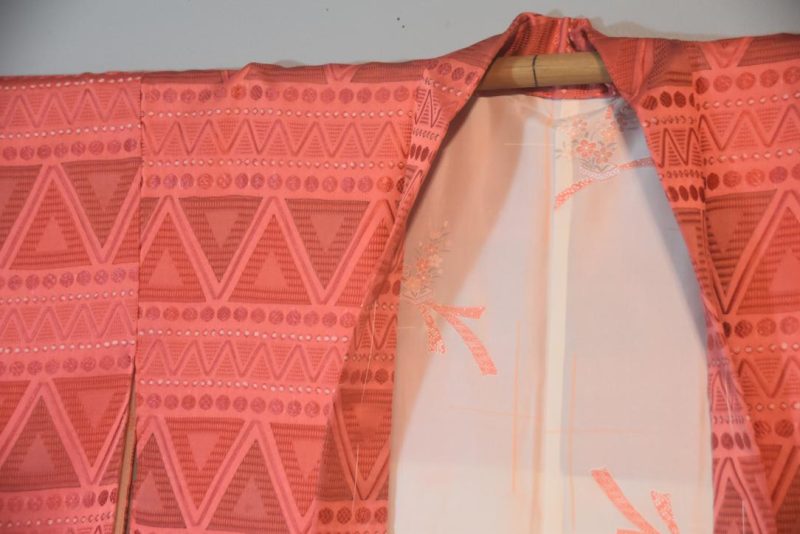 Zig Zag Crazy Silk Vintage Japanese Haori Jacket - Image 4