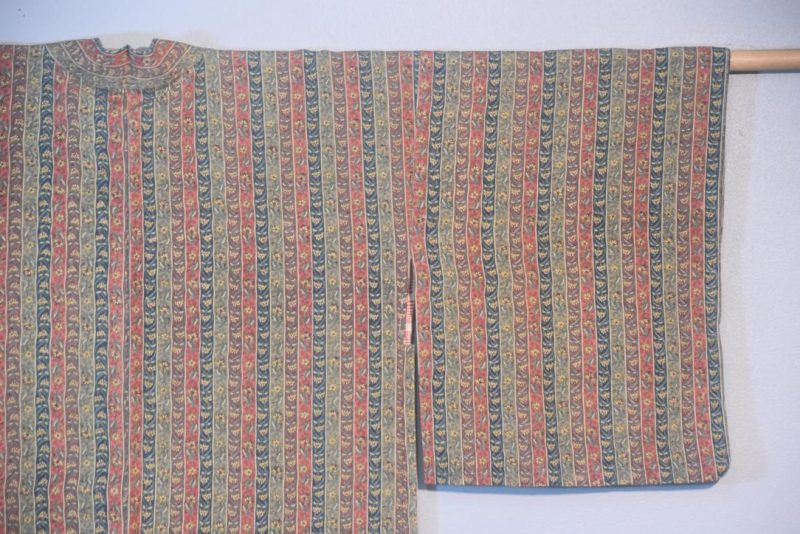 Warm Stripes Silk Vintage Japanese Haori Jacket - Image 6