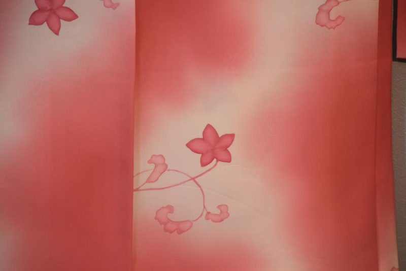 Wavy Pink Silk Vintage Japanese Haori Jacket - Image 2