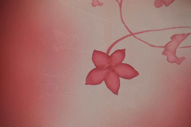 Wavy Pink Silk Vintage Japanese Haori Jacket - Image 3