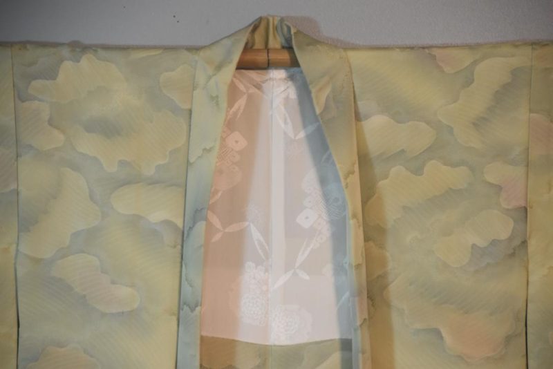 In The Clouds Vintage Japanese Silk Haori Jacket - Image 3