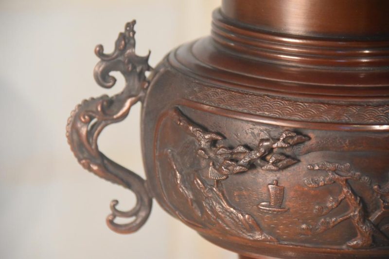 Japanese Bronze Usubata Vase Width:333mm - Image 2