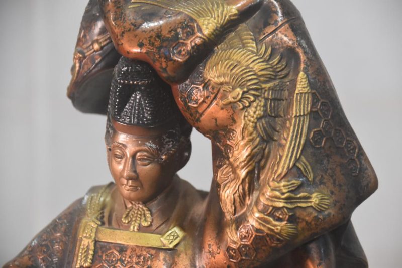 Japanese Okimono of a Bronze Noh Player Width:164mm - Image 2
