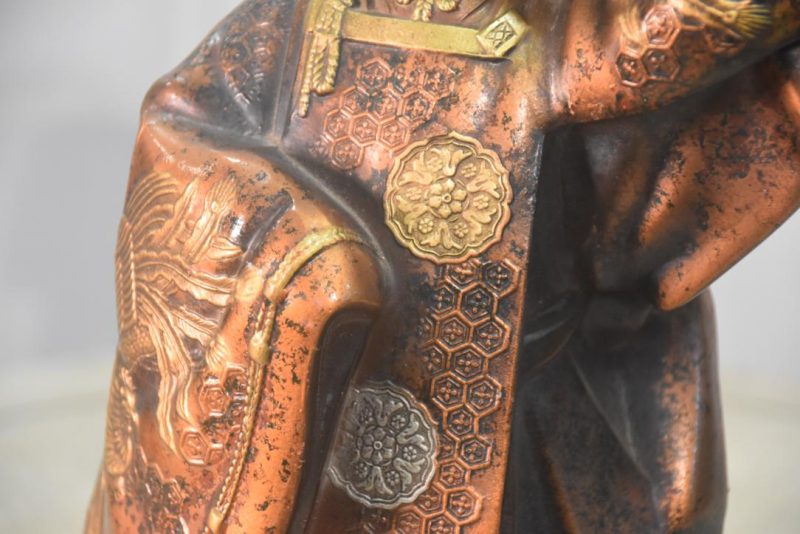 Japanese Okimono of a Bronze Noh Player Width:164mm - Image 6
