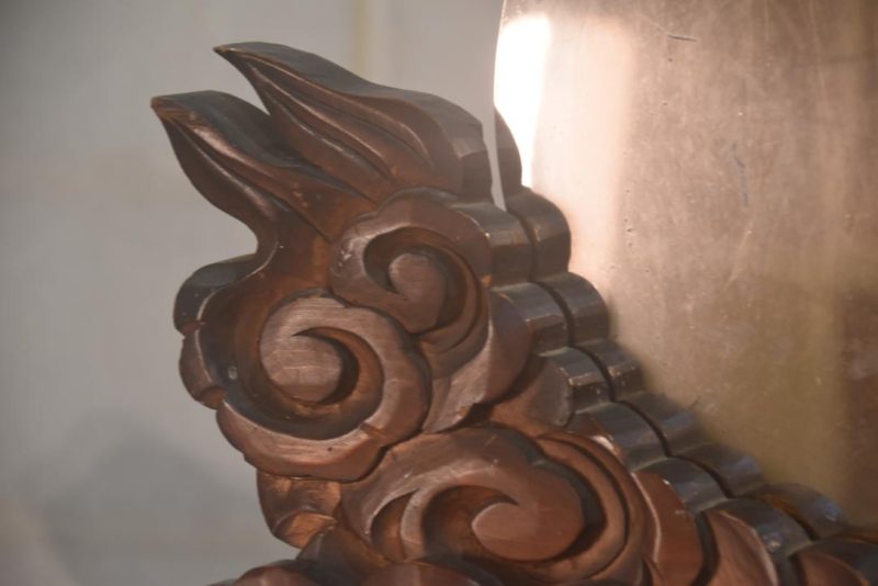 Japanese Bronze Silver Mirror on a Stand Height:420mm - Image 10