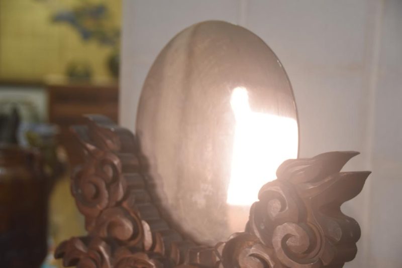 Japanese Bronze Silver Mirror on a Stand Height:420mm - Image 8