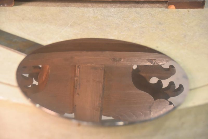 Japanese Bronze Silver Mirror on a Stand Height:420mm - Image 6