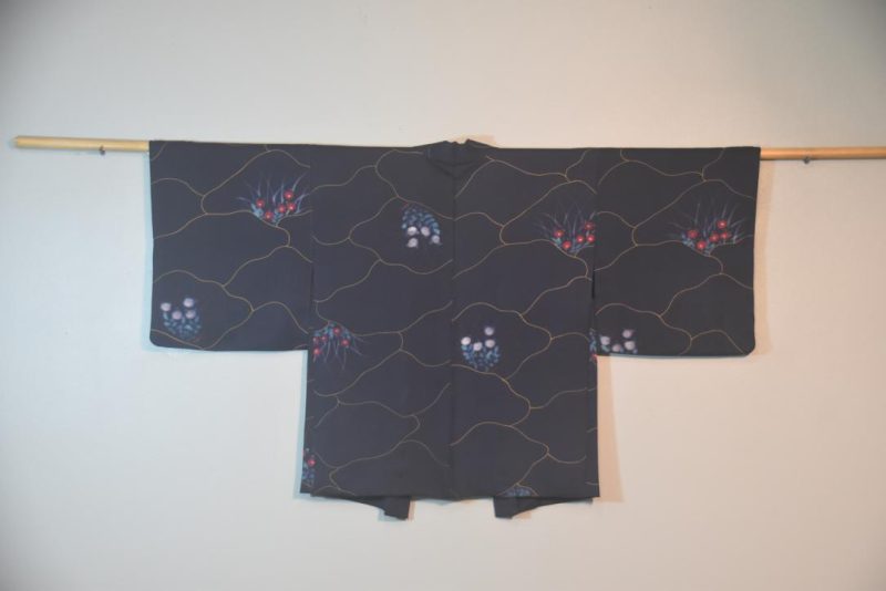 Blue Net Vintage Japanese Silk Haori Jacket
