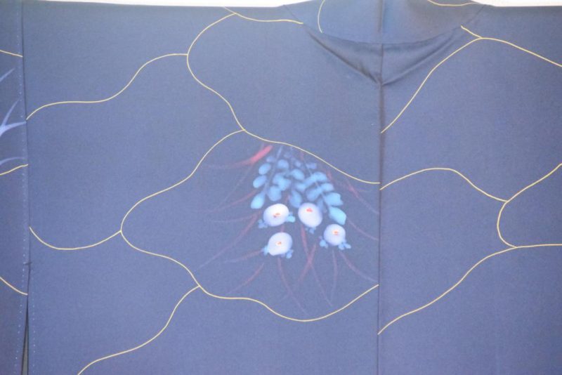 Blue Net Vintage Japanese Silk Haori Jacket - Image 2