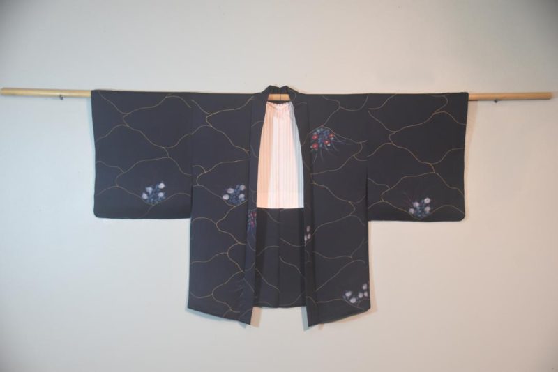 Blue Net Vintage Japanese Silk Haori Jacket - Image 6
